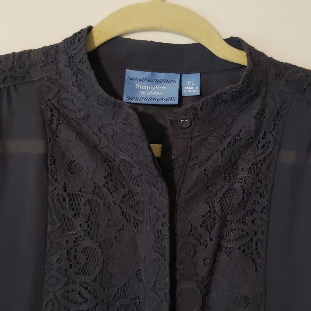 Simply Vera - Vera Wang Top Sheer & Lace PL - Picture 2 of 6